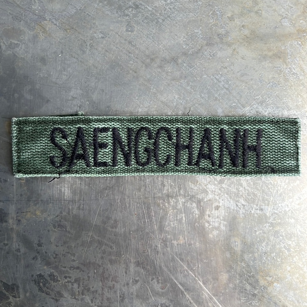 SAENGCHANH Embroidered Vintage ‘Army Green’ Military Name Tape Patch